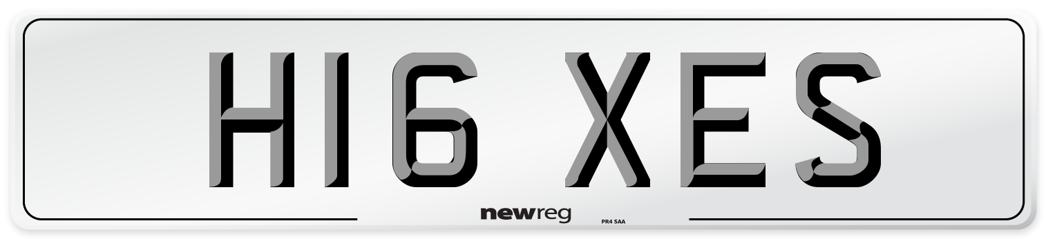 H16 XES Number Plate from New Reg